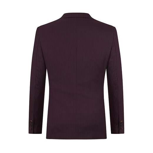 Qipai men's double-breasted suit men's spring and summer new business striped suit vest three-piece set including wool 0920 127C7092B-Crimson Purple 46 (170/92B)