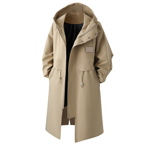 锡曼尘杭州意法风衣男中长款羊羔绒内胆三合一男款冬季加厚保暖加绒连帽 长袖内胆卡其 M 适合体重 100-115