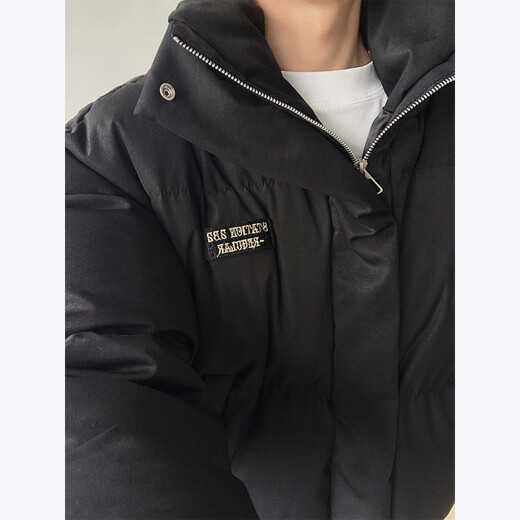 To the aesthetic style retro thickened tie-dyed cotton coat for men in autumn and winter new short bread coat for men high street silhouette cotton coat tie-dyed khaki 2XL recommended 140-160Jin Jin is equal to 0.5 kg