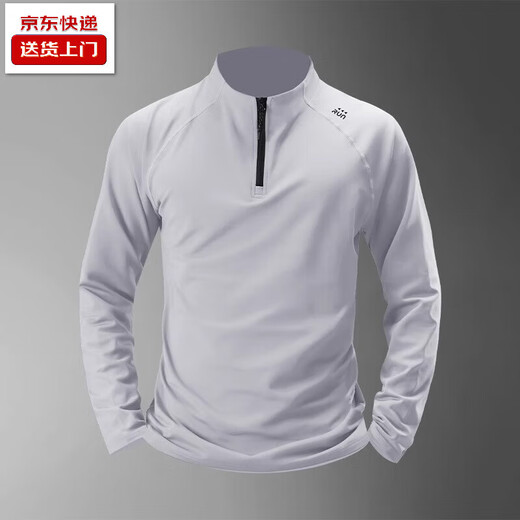 American fitness clothing long-sleeved T-shirt men's autumn and winter quick-drying running sports cycling basketball training half-zip top black high quality 3XL recommended 160-180 Jin Jin is equal to 0.5 kg