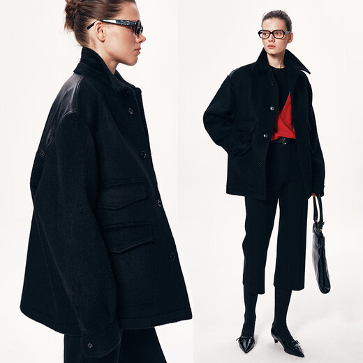 IN YASAKO Letters from the Desert Shirt-style safari style retro camel velvet jacket short jacket jazz black (pre-sale) S