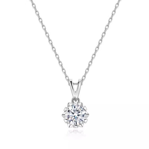 I Do platinum PT950 necklace for women Snowflake Diamond 1 carat cultivated diamond single diamond pendant engagement proposal girlfriend gift Snowflake-1 carat diamond necklace