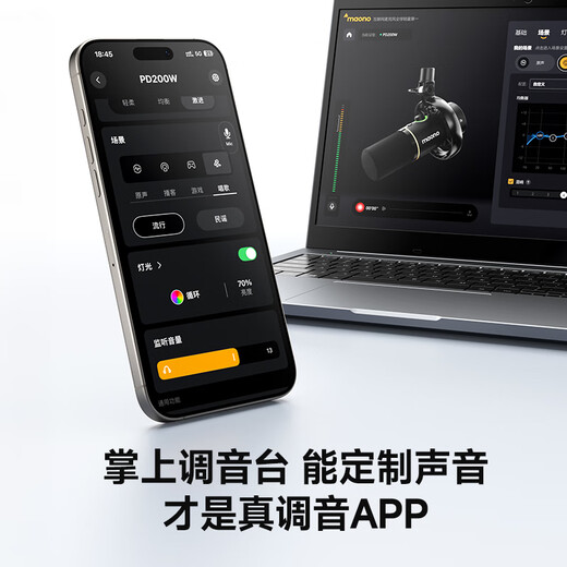 Maono Wireless Microphone Dynamic Radio Microphone Camera Live Broadcast Computer Mobile Phone Recording Noise Reduction Desktop Microphone Game Short Video Karaoke Professional Microphone Maono PD200W Disc Model Computer + Android/Apple Full Series