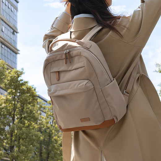 Leif business travel 14-inch computer bag female Korean version student school bag large capacity school backpack seagull gray large size