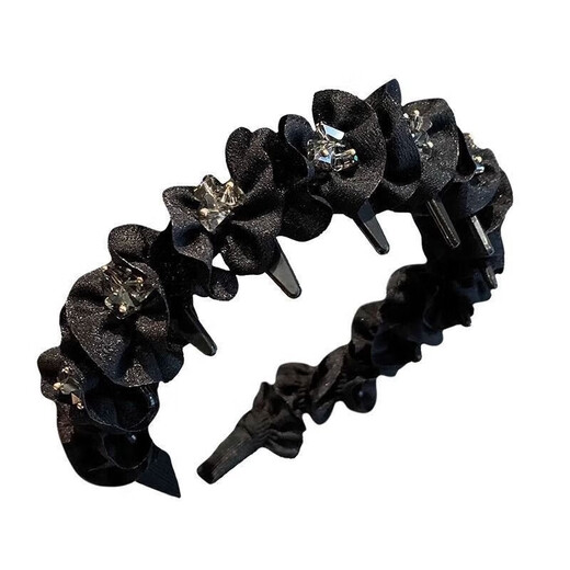 Princess Ella's fungus-edged headband wrapped around the top of the head to show volume and wavy hair, new temperament headband, women's hair accessory 1 Fungus-edged headband, crystal style