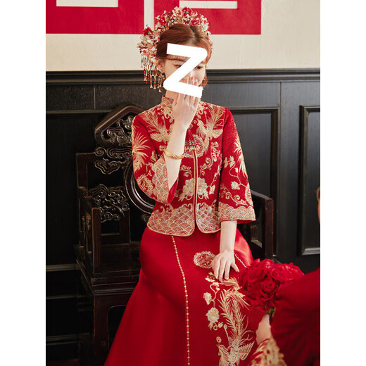 Vnxifm Xiuhe clothing bride 2025 new Chinese wedding dress wedding dress new style going out dress toast dress show kimono slim fit 827 M