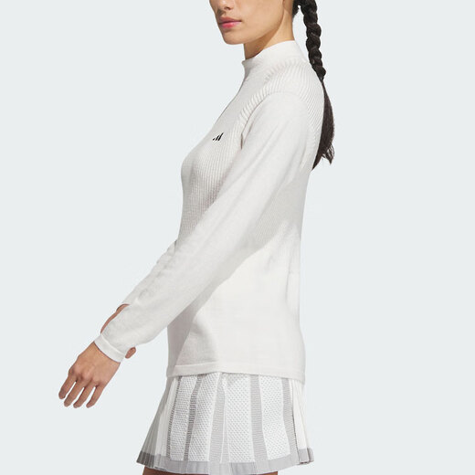 Adidas Two-In-One Polo Shirt And Vest Colorblock Two-In-One Long Sleeve Sweater Women's White S