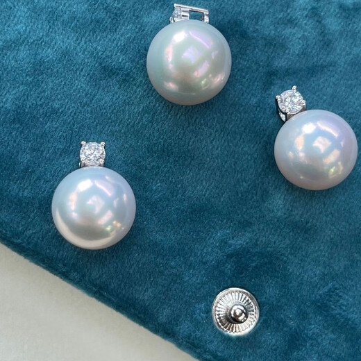 Ai Yunlai Zhengyuan Strong Light Freshwater Edison Pearl Princess Diana Style Pendant Mirror High Quality Zircon 18k Gold Necklace Wedding 12-13mm (Silver Chain Free)