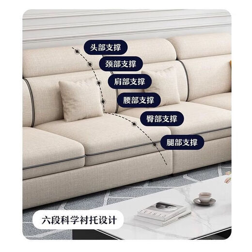Leather art sofa modern minimalist living room fabric sofa large and small apartment combination cat claw technology cloth sofa color No. 9 - cat scratch leather - latex style 2.8 meters / four people + imperial concubine Please note the color when placing an order