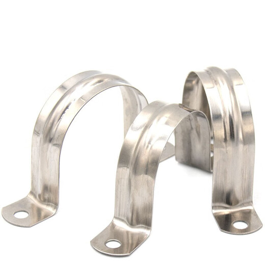 Bingyu 304 stainless steel U-shaped pipe clamp riding clamp hoop pipe clamp ohm card saddle clamp 20mm (50 pieces)