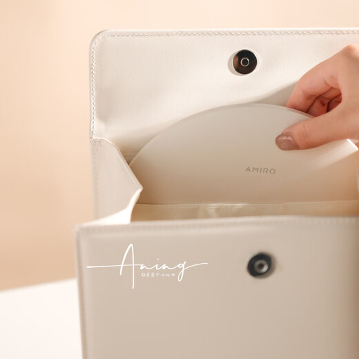 AMIRO (condensation) brand dressing room level lighting~amiro light-finding bag mirror makeup mirror bag mirror integrated LED light high-definition daylight O series 2-red_(comes with magnifying mirror)