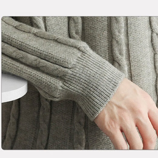 Playboy Thick Line Henley Collar Sweater Men's Autumn and Winter Lazy Twist Knitwear American Fake Two-Piece Bottoming Shirt Dark Gray XL