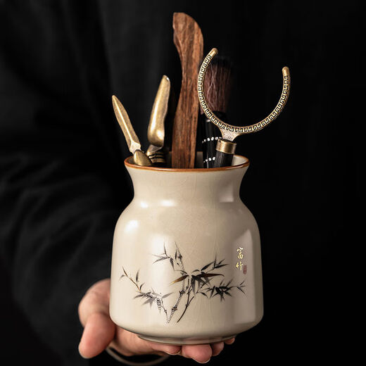 Nitu Ru Kiln Tea Ceremony Six Gentlemen Tea Clips Tea Pens Teaspoon Tea Knife Accessories Tea Supplies Six-piece Set Tools Ru Kiln Fuzhu Six Gentlemen