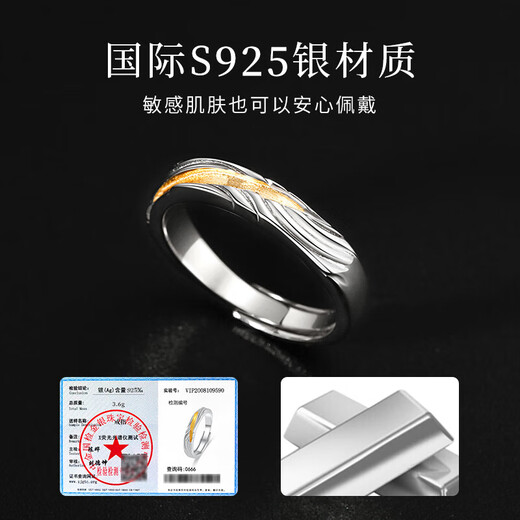 MOLCS925 silver chasing light ring for boys 2025 new men's self-discipline tail ring niche design birthday gift 925 silver chasing light ring for men R0670