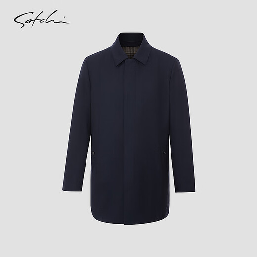 沙驰[可拆卸鹅绒内胆]SATCHI男装男士羽绒风衣2025冬季新款商务外套厚 藏青 XL