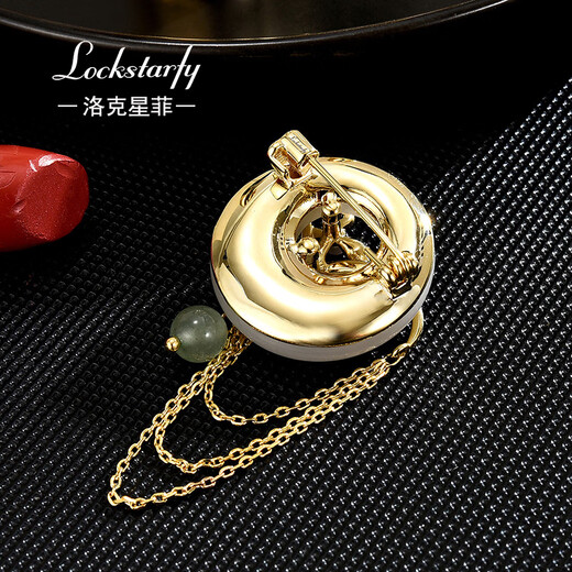 LOCKSTARFY French brand new Chinese style Clivia jade pendant corsage for girls birthday gift for wife and girlfriend high-end brooch LXZ00435 red brand gift box