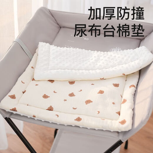 Other baby changing table mats, baby care tables, newborn care tables, washable four-season new special cotton pads, changing table pads, soft and anti-collision, orange bear (single cotton pad), note, one piece customization, please consult customer service