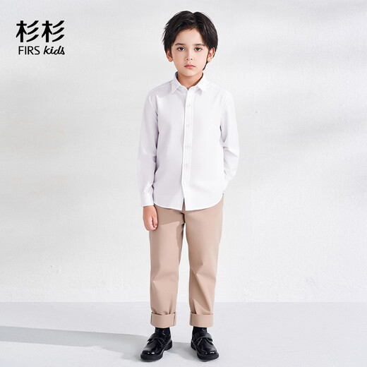 Shanshan boys' shirts long-sleeved children's white shirts for girls autumn and winter primary school uniforms performance clothes white 120