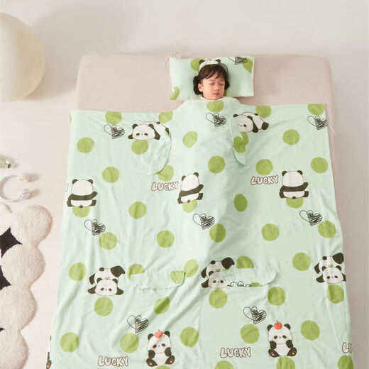 Class A cotton gauze belly protection anti-kick sleeping bag baby nap blanket baby summer quilt pure cotton anti-kick quilt Mengqu Zoo 120*150 4 layers of gauze