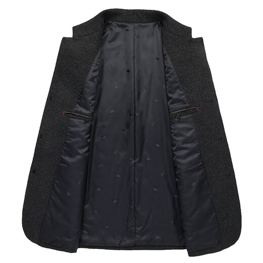 GOLDLION G+ Goldlion autumn and winter tunic suit for men with Chinese style wool casual suit for men with Chinese stand collar thickened woolen outer black M 170 recommended 95-125 Jin Jin is equal to 0.5 kg