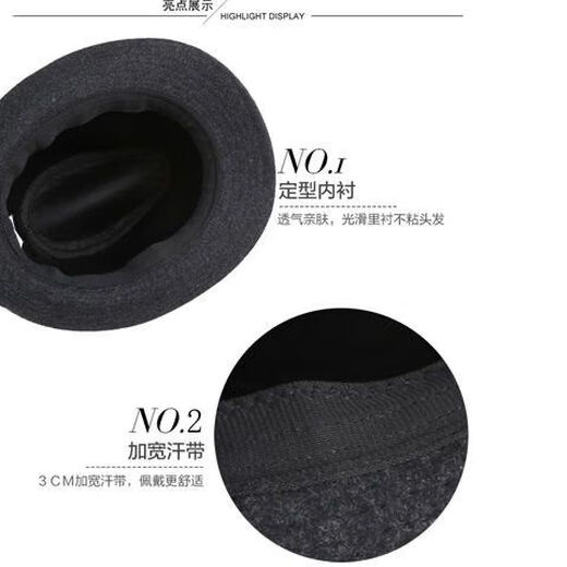 Qisiman's new winter hat woolen men's hat for the elderly, warm and thickened British retro gentleman hat for women, woolen hat - black, adult size 58CM