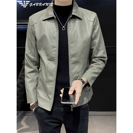 ARMANI EXCHANGE阿玛尼高端男士皮夹克外套春秋季2025新款美式男装宽松机车皮衣 黑色【春秋款】 M 90-110斤