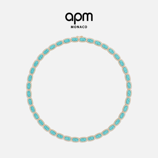 APM Monaco Lake Blue Collar Fashionable Gold Personalized Birthday Couple Holiday Gift Sweater Chain Lake Blue Collar S