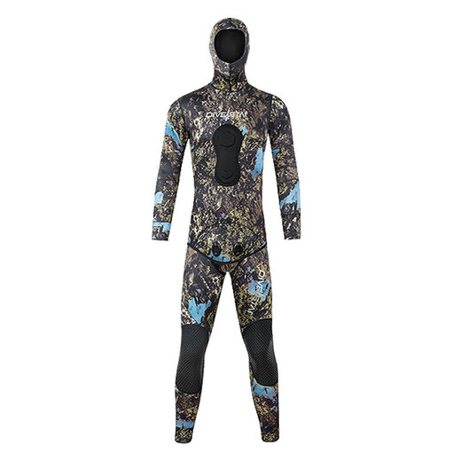 Diving Star 3/5/7mm men's and women's diving suits, Japanese and Korean rubber snorkeling split suits, cold-proof and warm, thickened free-diving wetsuits, 7mm Tuohai inner rubber surface S