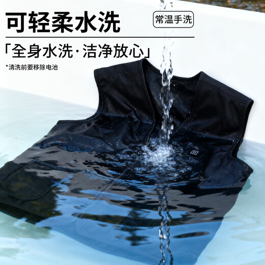 Camper Electric Heating Vest Fishing Suit Men's Coldproof Smart Heating Vest Charging Winter Warmth Black XL