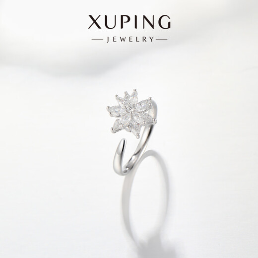 XUPING Xuping jewelry rotating ring three-dimensional flower design versatile gift for girls X001207393 ring #8k