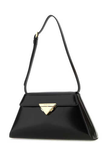 PRADA Logo Triangle Medium Handbag Black One Size
