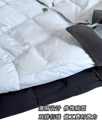 Xiaohongshu hot style 2025 autumn and winter new unisex style shirt collar simple down jacket short style 90 duck down lightweight lining silver blue 160cm or above. S recommendation is 90-125 Jin Jin equals 0.5 kg. One size fits all