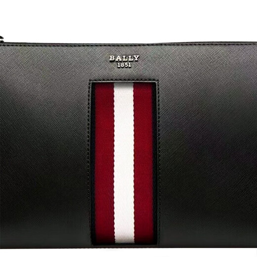 BALLY autumn and winter men's classic simple red and white striped clutch bag wallet men's gift black