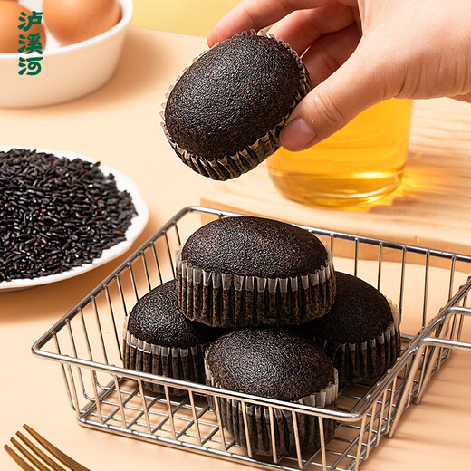 Luxihe Black Rice Steamed Chicken Cake 360g Breakfast Bread Nutritious Meal Replacement Snack