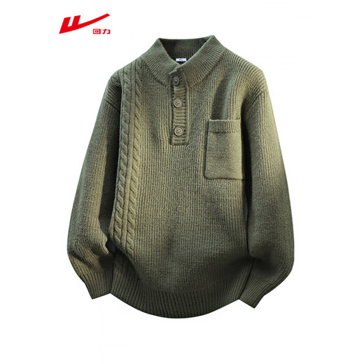 Gray sweater men's winter thickened and warm Henry collar sweater men's design sweater gray M about 90-105 Jin Jin equals 0.5 kg can be worn