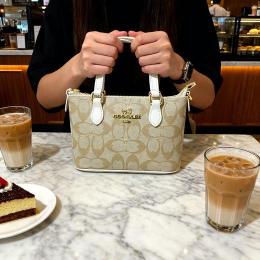 MCM&GN Luxury Women's Bag 2025 New Bag MK Women's Bag Shoulder Crossbody Light Luxury Big Brand Small Tote Bag Handbag Beige