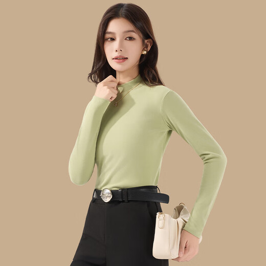2025 New Light Warm Bottoming Shirt Autumn and Winter Loose Women's Half-Turtle Collar Top Versatile Casual Black XL 120Jin Jin equals 0.5kg -160Jin Jin equals 0.5kg