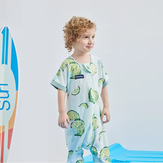 DOMIAMIA baby summer cool sleeping bag baby short-sleeved vest sweat-wicking shoulder pads split-leg children's anti-kick quilt shoulder pads cool sleeping bag - Berry Candy Ball L (90-105cm)