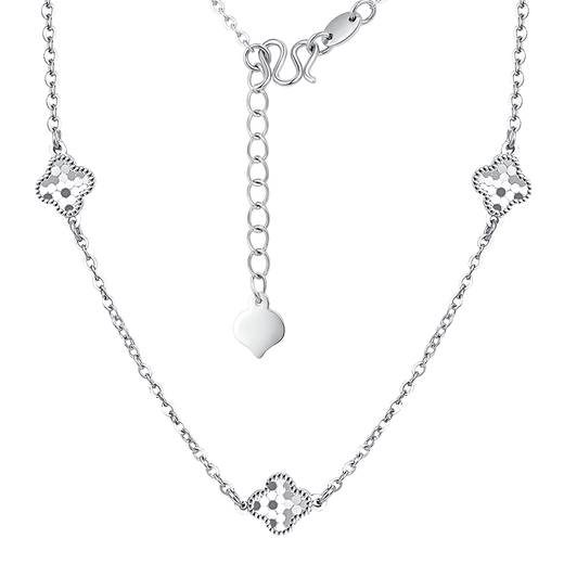 Jinzhifu Four-leaf Clover Platinum Necklace Pendant Women's Fish Scale Platinum Clavicle Chain for Girlfriend and Wife as Valentine's Day Birthday Gift, About 7.55 Grams (More Refund, Less Replenishment)