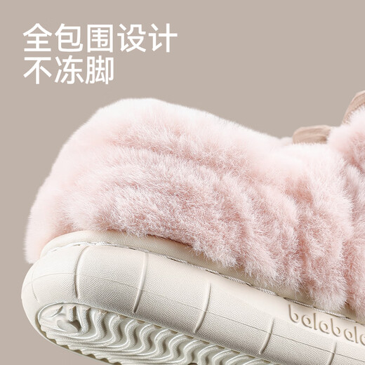 Balabala children's cotton slippers winter indoor Baotou warm non-slip soft bottom home plush children's baby slippers for boys and girls
