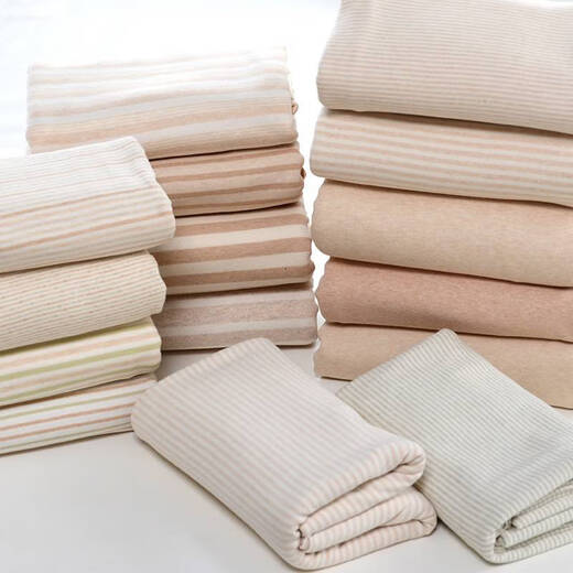 Fantasy fabric organic cotton natural colored cotton stripes infant pure cotton fabric knitted jersey thread green 4mm stripe half meter