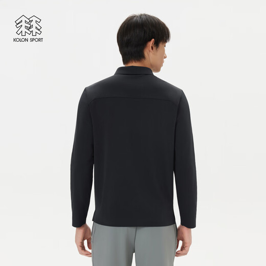 KOLON SPORT/Kolon outdoor casual clothing men's textured brushed business POLO inner long-sleeved T-shirt LHPT5WT867-BK black L 175/96A