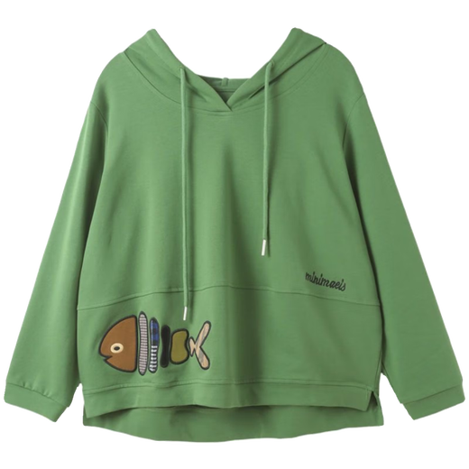 Qiuze CHIUTSE Shandong Jimo Sweater Women's Early Autumn Hooded Sweater Women's 2025 Winter New Large L Size Women's Clothing Long Women's Clothes Green (Collect and shop. Prioritize delivery) M_Recommended 80-100Jin Jin is equal to 0.5 kg