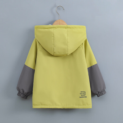 童装男童加绒双面穿外套2025新款儿童户外服春秋撞色两面穿防水潮 绿色 160