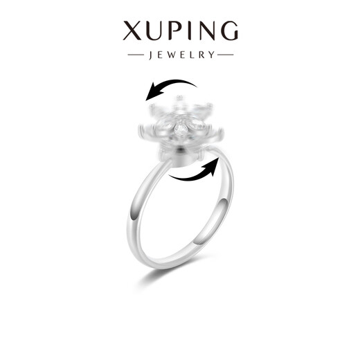 XUPING Xuping jewelry rotating ring three-dimensional flower design versatile gift for girls X001207393 ring #8k