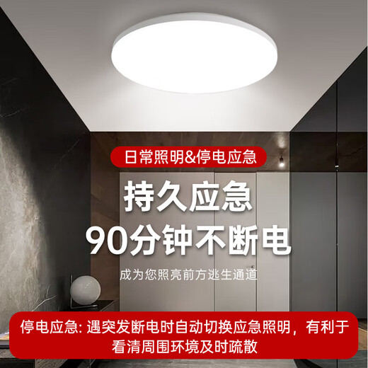 Baishian Fire Emergency Lighting Emergency Ceiling Light Evacuation Channel Lighting Corridor Shopping Mall Power Outage Emergency Light 30CM Always On 12W