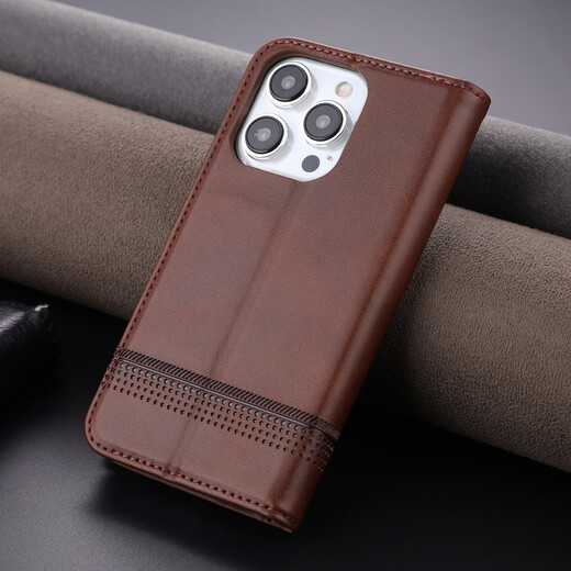 Jioxiang Magnetic Flip Cowgrain Leather Case Suitable for Apple 16ProMax Mobile Phone Case Business All-inclusive Anti-fall Black Apple 16ProMax