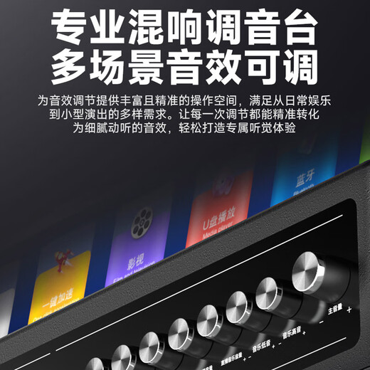 SANSUI portable trolley video speaker touch screen outdoor karaoke home ktv audio set all-in-one karaoke machine high volume karaoke 12 inches 15 inches PU139 subwoofer-500G+3-year membership+21-inch screen