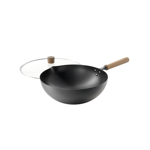 Made in Tokyo, wok, iron pan, induction cooker, gas stove, flat bottom, healthy uncoated, imported pole iron 32cm