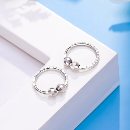 Wanfulong PT950 platinum niche light luxury earrings simple earrings plain hoops 2025 new hot style birthday gift for girlfriend Platinum PT950 niche light luxury plain hoop earrings 1.43g